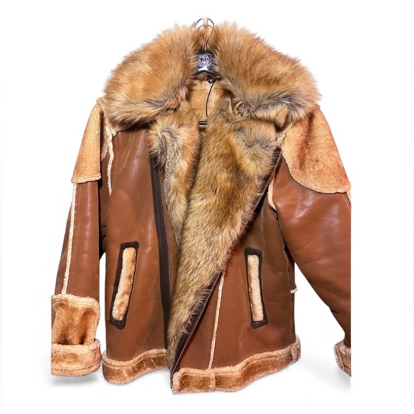 JORDAN CRAIG 91625 MEN'S EL JEFE SHEARLING MOTO JACKET, BLACK COFFEE SIZE L - Picture 4 of 13